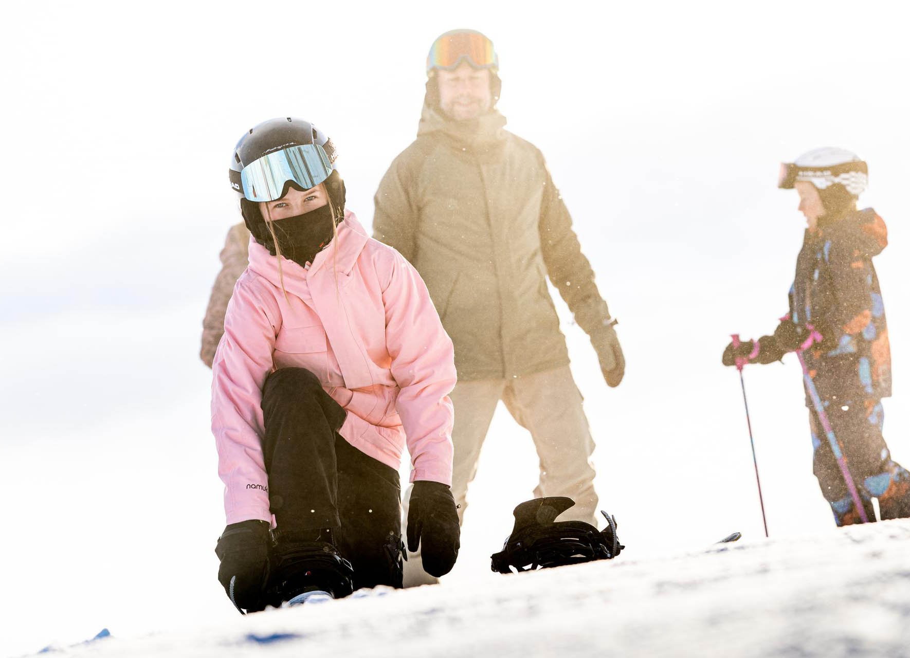 Snowboard, Familie, Flims, Laax, Schweiz, Skigebiet, Beginnerpisten