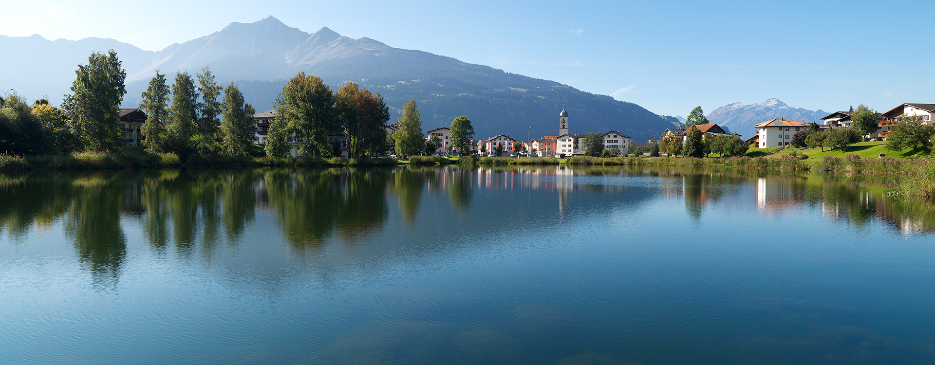 Baden in unseren Seen und Bergseen in Flims, Schweiz.